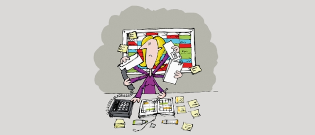 Jemand ist gestresst bei der Arbeit im Büro. Jemand ist gestresst bei der Arbeit im Büro.