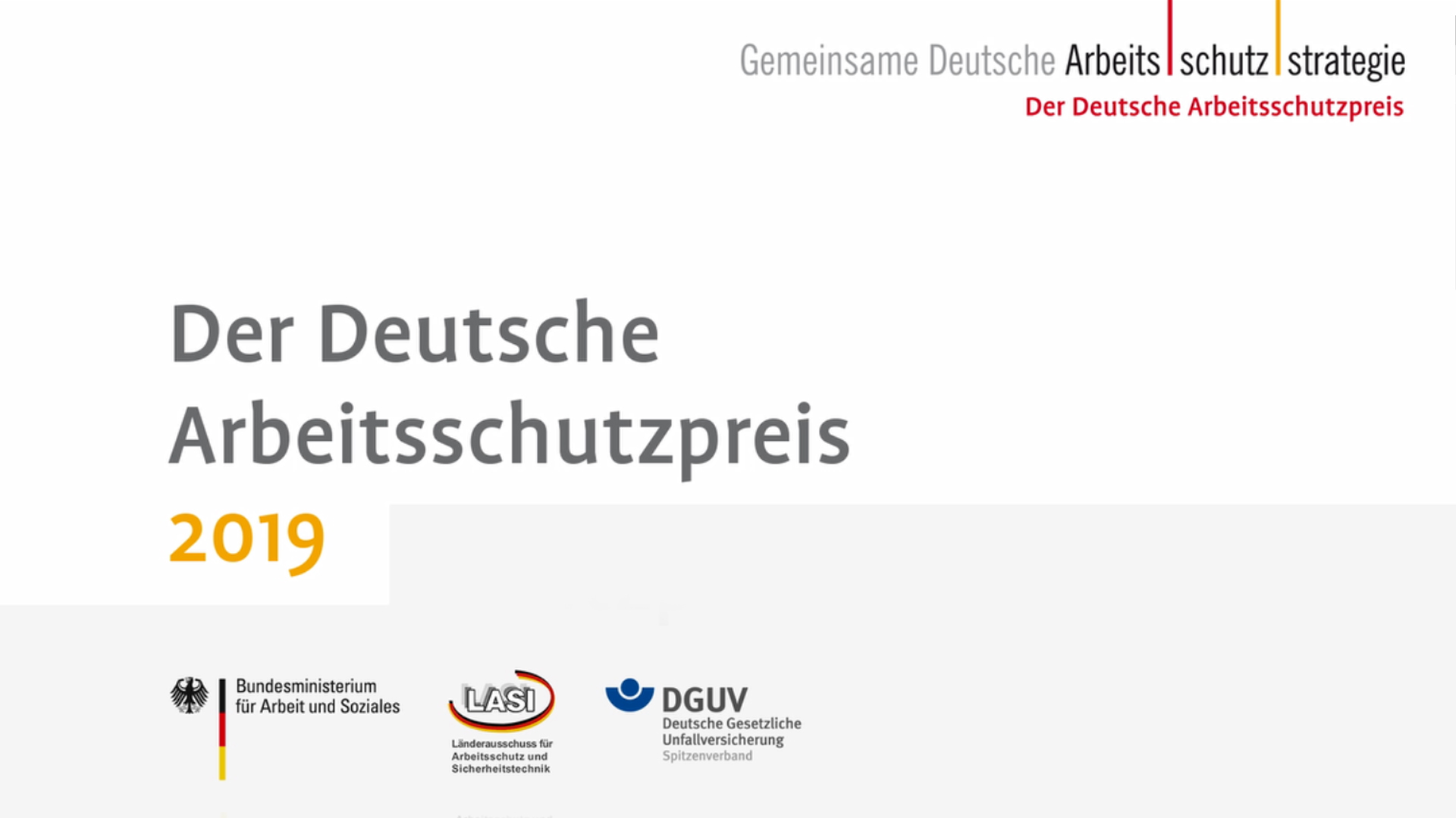 Deutscher Arbeitsschutzpreis 2019